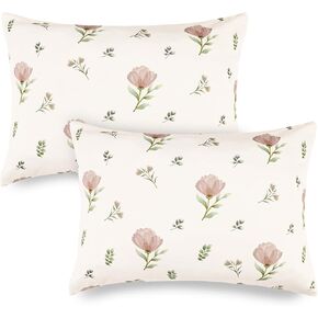 SWESEN 2 Pcak Toddler Pillow Case, 13x18 Toddler Pillowcase for Baby Girls, Soft Travel Pillow Case Cover with Envelope Closure, Floral (Pillowcase Only) in Kuwait