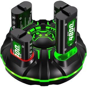 Ukor Fast Charging 4 x 2000mAh Rechargeable Battery Pack with Charger for Xbox Controller Rechargeable Batteries Xbox Accessories for Xbox One/Xbox Series X|S Xbox One S/Xbox One X/Xbox One Elite in Saudi Arabia
