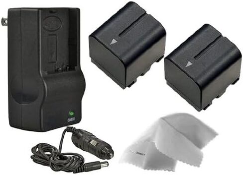 High Capacity Lithium Ion Replacement Compatible with JVC BN-VF714(U) - 2 Batteries (3000Mah) + AC/DC Rapid Travel Charger in Kuwait