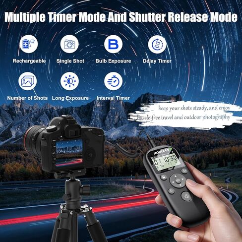 Rechargeable Intervalometer Timer Shutter Release Remote with LCD Screen Compatible with Sony A7 III A7 IV A7R IV A7C II A6600 A6700 RX100 VII ZV-1 ZV-E1 ZV-E10 II for Time-Lapse Photography in Saudi Arabia