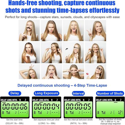 Rechargeable Intervalometer Timer Shutter Release Remote with LCD Screen Compatible with Sony A7 III A7 IV A7R IV A7C II A6600 A6700 RX100 VII ZV-1 ZV-E1 ZV-E10 II for Time-Lapse Photography in Saudi Arabia