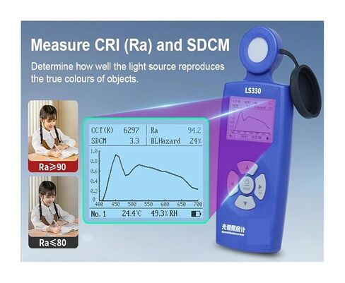 Luxmeter Cct CRI Luxometer ضوء متر المهنية مقياس الإضاءة عالية الدقة مقياس الإضاءة الطيفية LS330 in Kuwait