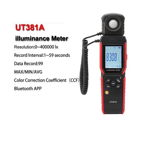 UT381A مقياس الإضاءة 400000 lx سبليت للتدوير تصميم لوكس متر مقياس الضوء الرقمي التطبيق in Kuwait