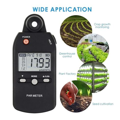 PAR Meter Illuminance Meter PPFD Sensor Full-Spectrum Record Function Indoor Outdoor Plant Light Meter in Kuwait