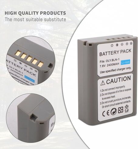 2Pack BLN-1 Battery with Dual Fast Charger Compatible for Olympus BLN-1, BCN-1, for Olympus OM-D E-M1, OM-D E-M5, Pen E-P5 E-M5 MKII, Pen-F/E-P5, HLD-6 Digital Camera Upgrade 7.6V 2400MAH in Kuwait