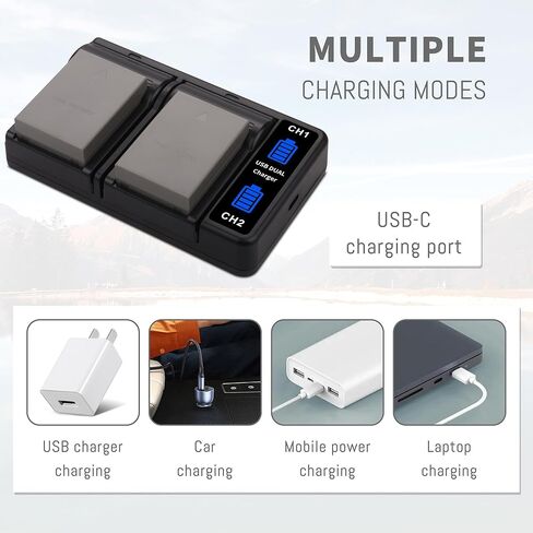 2Pack BLN-1 Battery with Dual Fast Charger Compatible for Olympus BLN-1, BCN-1, for Olympus OM-D E-M1, OM-D E-M5, Pen E-P5 E-M5 MKII, Pen-F/E-P5, HLD-6 Digital Camera Upgrade 7.6V 2400MAH in Kuwait