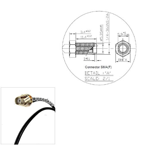 lsgoodcare SMA أنثى إلى USB الذكور موصل RG174 كابل 23.62inch و SMA الذكور المكونات لبيانات الكمبيوتر كابل USB الذكور RG174 سلك 23.62inch in Saudi Arabia