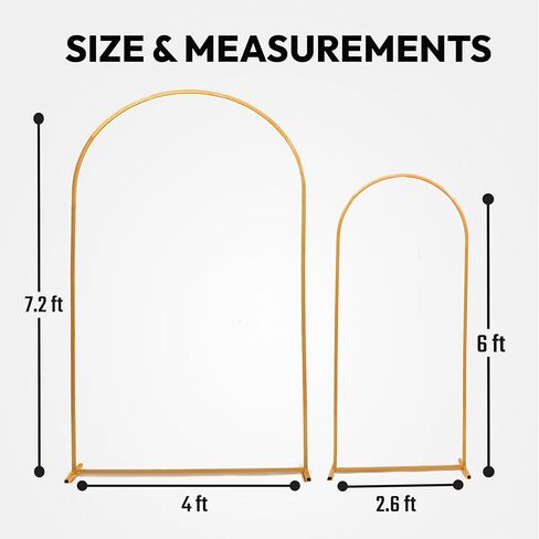 Blac Panther Arch Backdrop stand (7.2FT+6FT) - 2Pack Gold Balloon Arch Stand for Birthday Party, Baby Shower, Graduation ceremony ,Home Decor and Wedding Decoration. in Kuwait