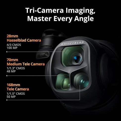 DJI Mavic 4 Pro Drone with DJI RC 2, Flagship Tri-Camera Drone with 100MP 4/3 CMOS Hasselblad Camera, for Professionals, 30km/18.6mi Video Transmission, 51-Min Max Flight Time (Renewed) in Saudi Arabia