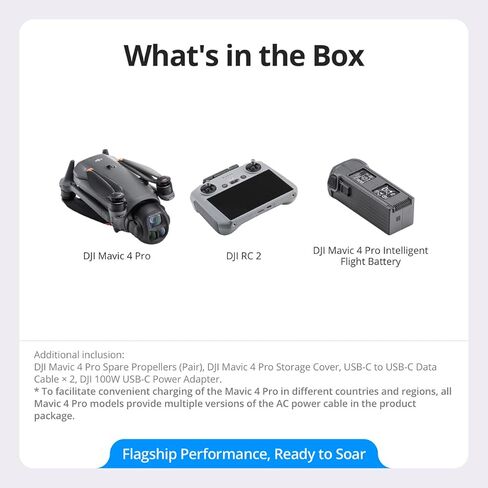طائرة بدون طيار DJI Mavic 4 Pro مع DJI RC 2، طائرة بدون طيار ثلاثية الكاميرا الرائدة مع كاميرا Hasselblad بدقة 100 ميجابكسل 4/3 CMOS، للمحترفين، نقل فيديو 30 كم/18.6 ميل، أقصى وقت طيران 51 دقيقة (متجدد) in Kuwait