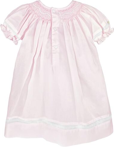 Petit Ami Baby Girls’ Smocked Daygown with Voile Insert, Preemie, Pink in Kuwait