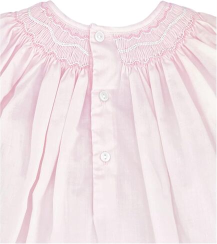 Petit Ami Baby Girls’ Smocked Daygown with Voile Insert, Preemie, Pink in Kuwait