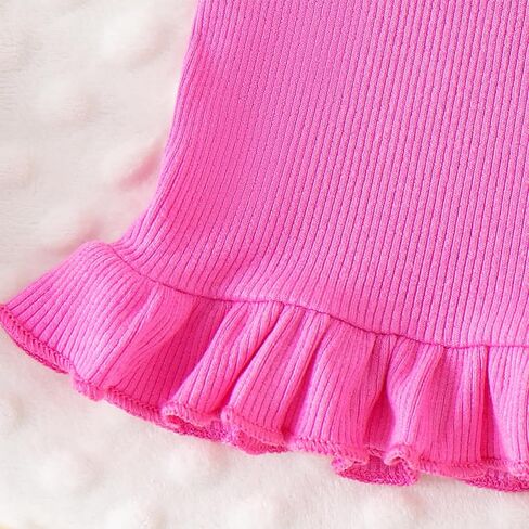 Baby Girl Clothes Toddler Summer Outfits Cute Ruffle Sleeveless Tops + Elastic Waist Shorts Set 2Pcs 1-5 Years Old in Saudi Arabia