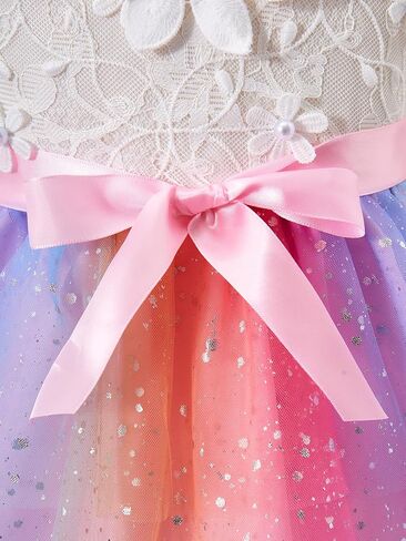 Girls Tutu Sleeveless Dress Kids Bow V Neck Tulle Skirt Outfits Toddler Girls Summer Princess Party Puffy Tulle Dresses 3-10T in Saudi Arabia