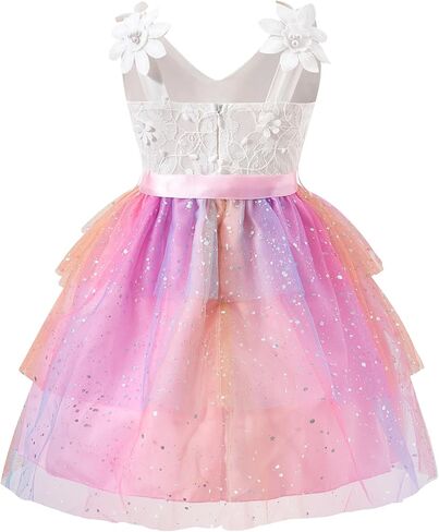 Girls Tutu Sleeveless Dress Kids Bow V Neck Tulle Skirt Outfits Toddler Girls Summer Princess Party Puffy Tulle Dresses 3-10T in Saudi Arabia