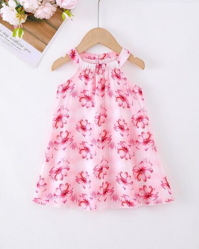 sweetabby Toddler Baby Girl Clothes Ruffle Sleeveless Dress Infant Halter Beach Sundress Summer Outfits Toddler Dress in Saudi Arabia