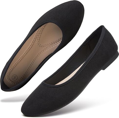 hash bubbie Women's Flats Shoes Ballet Flats Dress Shoes Round Toe Comfortable Suede Slip on Shoes for Women Work Loafers Shoes in Kuwait