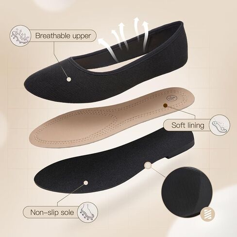 hash bubbie Women's Flats Shoes Ballet Flats Dress Shoes Round Toe Comfortable Suede Slip on Shoes for Women Work Loafers Shoes in Kuwait