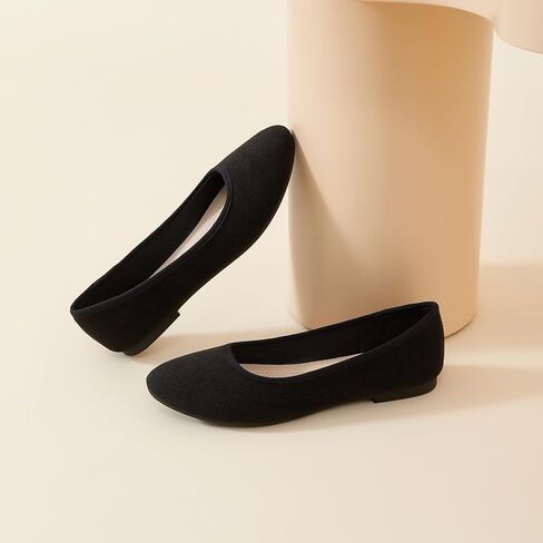 hash bubbie Women's Flats Shoes Ballet Flats Dress Shoes Round Toe Comfortable Suede Slip on Shoes for Women Work Loafers Shoes in Kuwait