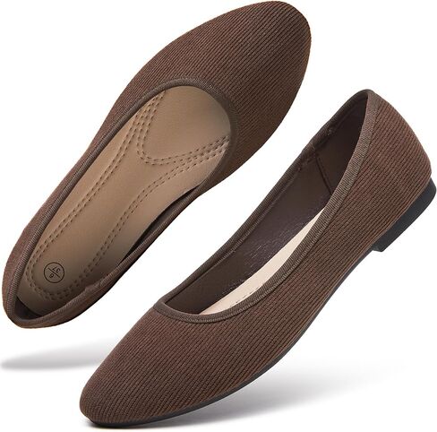 hash bubbie Women's Flats Shoes Ballet Flats Dress Shoes Round Toe Comfortable Suede Slip on Shoes for Women Work Loafers Shoes in Kuwait