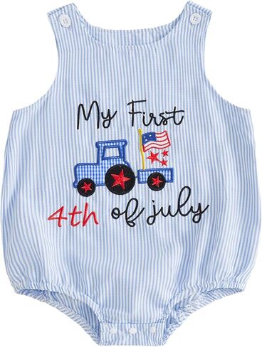 YINGISFITM My First 4th of July ملابس الأطفال حديثي الولادة رومبير العلم الأمريكي نيسيي الرابع من يوليو ملابس الرضع in Saudi Arabia