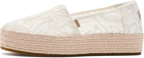 TOMS Women's Valencia Espadrille, Fabric Upper, Egret Floral Crochet, 8B in Kuwait