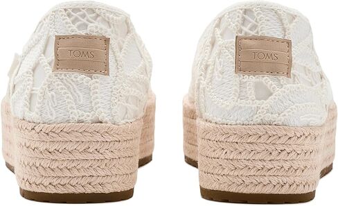 TOMS Women's Valencia Espadrille, Fabric Upper, Egret Floral Crochet, 8B in Kuwait