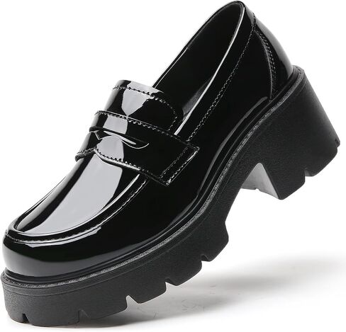 Platform Loafers for Women Women's Loafers Chunky Heel Lightweight Penny Loafer Business Casual Comfortable Dressy Slip-Ons Work Office Womens Shoes in Kuwait