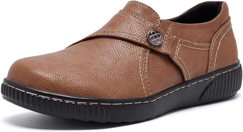 Women Casual Slip on Leather Loafers Dress Walking Shoes in Saudi Arabia