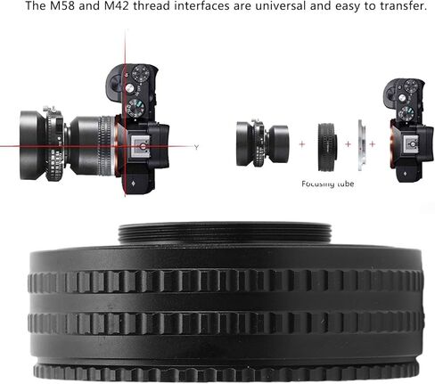 عدسة فاباتر 25 مم - 55 مم M58 إلى M42، محول هيليكويد للتركيز، ملحق أنبوب تمديد ماكرو لكاميرات DSLR، والكاميرات بدون مرآة، والعدسات in Kuwait