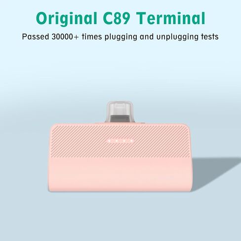 KKD Portable Charger for iPhone, Built-in MFi Certified Plug, 5000mAh Small Portable Phone Charger Power Bank for iPhone 14/13/12/11/XR/X/SE/8/7/6/6s/Pro Max/Plus,iPad,Pink in Saudi Arabia