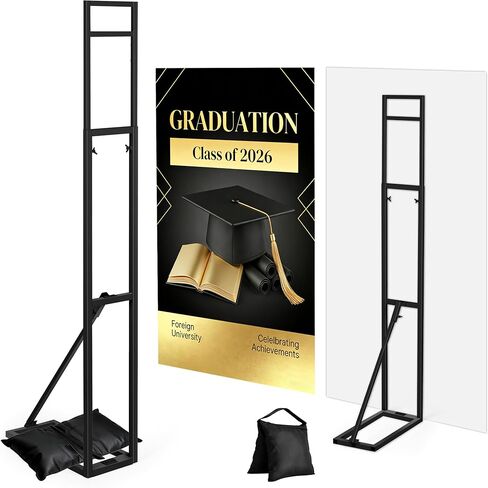 White Metal Wedding Backdrop Stand, Adjustable Height 3.3-6.6 Ft Arch Frame with Foldable Base & Weight Bag, Installation-Free Balloon Floral Arch Stand for Party Ceremony Birthday Decor (2 Pack) in Saudi Arabia