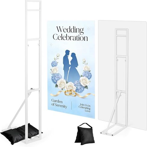 Black Metal Graduation Backdrop Stand, Adjustable Height 3.3-6.6 Ft Arch Frame with Foldable Base & Weight Bag, Installation-Free Balloon Floral Arch Stand for Ceremony Prom Birthday Party Decor (1 Pack) in Saudi Arabia