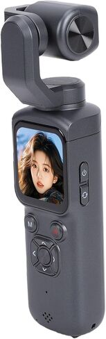 Portable 4K Vlogging Camera with WiFi, 64MP Photo, 1.72", AntiShaking, 330° Face Tracking, Time Lapse, Slow Motion, for TikTok Outdoor Travel in Kuwait