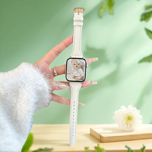 Leather Band Compatible with Apple Watch Band 38mm 40mm 41mm 42mm 44mm 45mm 46mm 49mm Women Men Leather Replacement Strap for iWatch Series 10 9 8 7 6 5 4 3 2 1 SE Ultra in Saudi Arabia