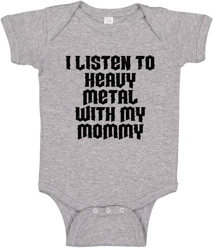 I Listen to Heavy Metal with My Mommy Baby Bodysuit One Piece or Toddler Shirt Music Clothing in Saudi Arabia
