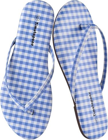 Plaid Flip Flops for Women Memory Foam Flat Sandals Comfortable Casual Thong Summer Outdoor Beach Slide Sandal Slippers with Wide Width Size 6-11 in Saudi Arabia