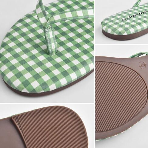 Plaid Flip Flops for Women Memory Foam Flat Sandals Comfortable Casual Thong Summer Outdoor Beach Slide Sandal Slippers with Wide Width Size 6-11 in Saudi Arabia