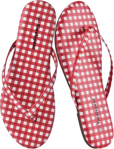 Plaid Flip Flops for Women Memory Foam Flat Sandals Comfortable Casual Thong Summer Outdoor Beach Slide Sandal Slippers with Wide Width Size 6-11 in Saudi Arabia