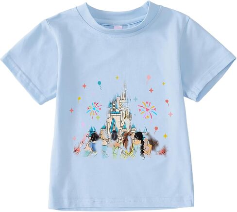 Ritatte Magic Shirts for Toddler Girls Princess Magical Kingdom T-Shirt Kids Cute Castle Holiday Vacation Summer Tees Tops in Kuwait
