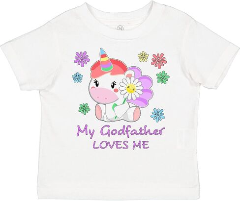inktastic My Godfather Loves Me- Cute Unicorn Toddler T-Shirt in Saudi Arabia