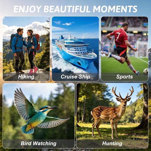 Occer 15x42 Binoculars for Adults High Powered - Large View HD Binoculars with Clear Low Light Vision - Lightweight Hunting Binoculars for Bird Watching Travel Cruise Hiking Sports - Black in Kuwait
