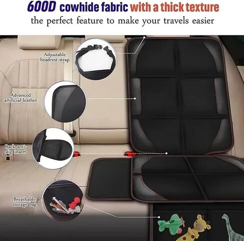 2Pcs Car Seat Protective Cover Baby Safety Seat Pad Pet Anti Dirt Kick Mat Kids Cushion, Compatible with Citroen Berlingo e-Berlingo,2-Red in Saudi Arabia