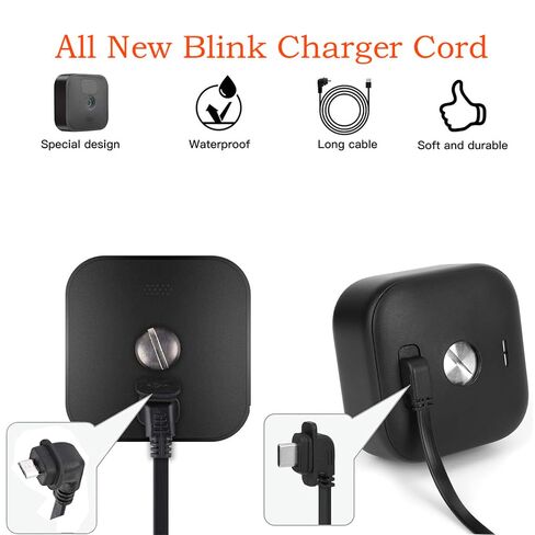 24.9ft/7.6m Power Charging Cable for Blink Outdoor 4 (4th Gen)&(3rd Gen)&Blink XT2/XT, Weatherproof Charging Extender Cable with Extra Type C and Micro USB Charging Connector Continuously in Kuwait