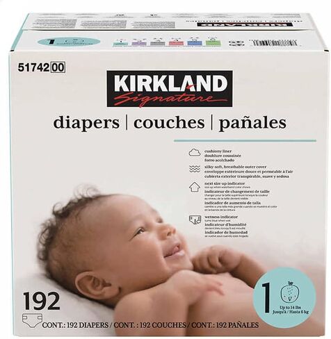 Kirkland Signature Diapers Size 1; Quantity: 192 in Kuwait