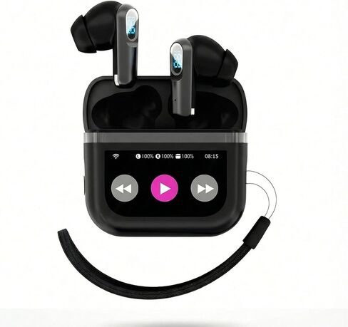 AI Translator Earbuds Real Time Multi Languages Translation Ear Buds with Touch Screen Wireless Earphones Bluetooth in-Ear Headphones for Global Business Travel Learning (Black) in Saudi Arabia