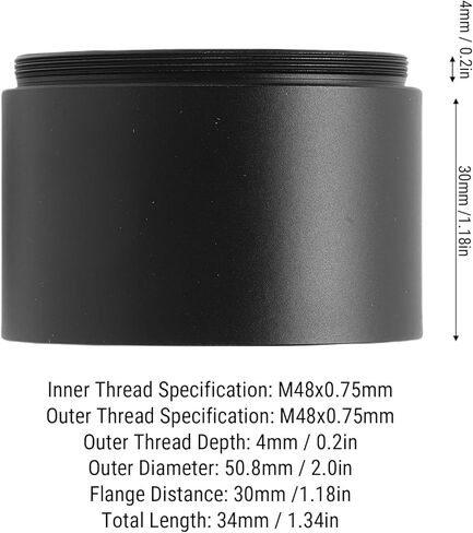أنبوب تمديد LICAEVEY M48x0.75، ملحق تلسكوب من سبائك الألومنيوم 30 مم مع خيوط مضادة للتصوير الفلكي، متوافق مع معظم التلسكوبات والكاميرات in Kuwait