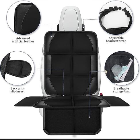 2Pcs Car Seat Protective Cover Baby Safety Seat Pad Pet Anti Dirt Kick Mat Kids Cushion, Compatible with Benz S-Class W220 W221 W222 W223,2-Red in Kuwait