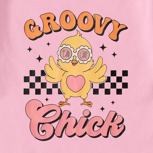 CM C&M WODRO Toddler Baby Girl Easter Groovy Chick Shirt Kids Cute Glasses Chicken Checkered T-Shirt Short Sleeve Tee Tops in Saudi Arabia