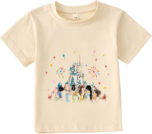 Princess Shirts for Kid Toddler Girl Magic Kingdom T-Shirt Cute Castle Tees Holidays Vacation Outfit Summer Tops in Saudi Arabia